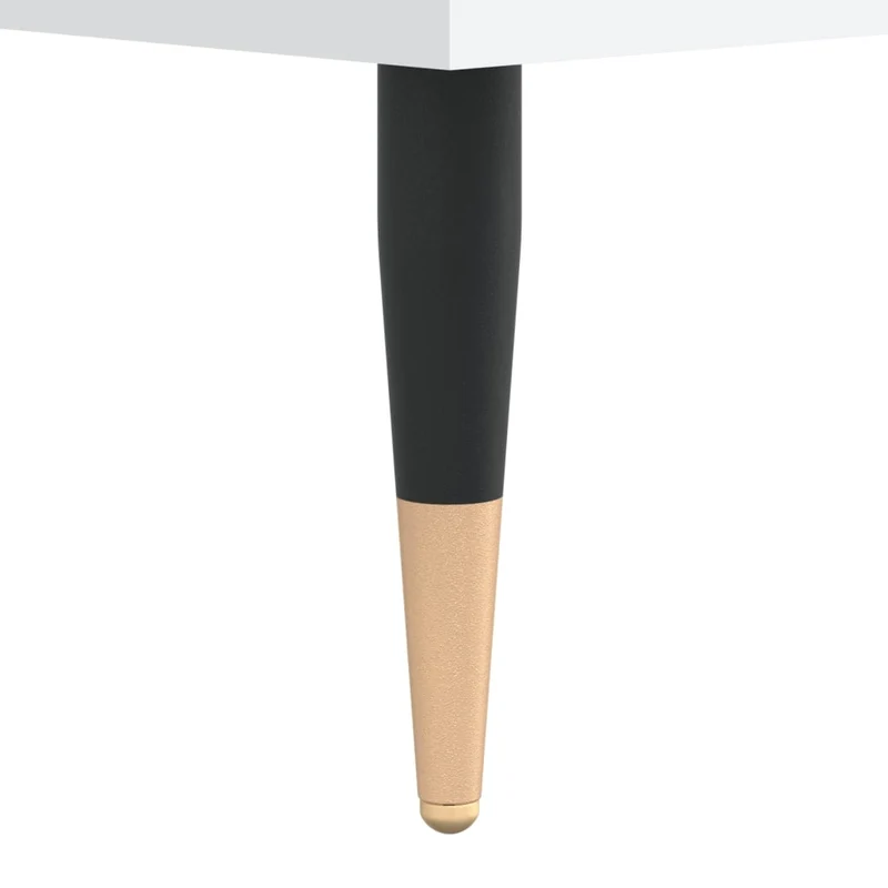 Lot de 2 tables basses d'appoint avec tiroir 50 x 46 x 35 cm bois d'ingénierie blanc et méal DEC040307