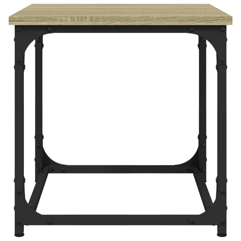 Table d'appoint bout de canapé style industriel 40 x 40 x 40 cm bois d'ingénierie couleur chêne et acier DEC040276