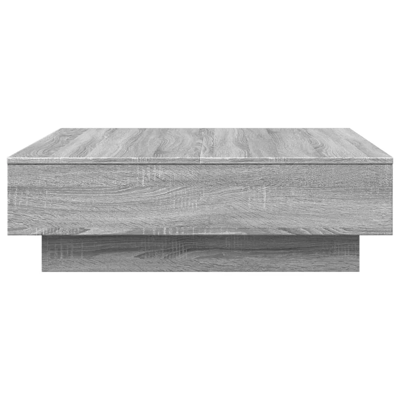 Table basse avec tiroirs 90 x 90 x 28 cm bois d'ingénierie gris et métal DEC040166