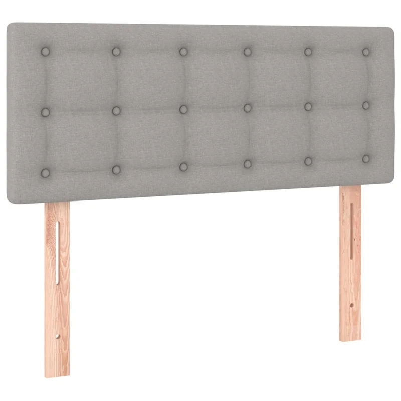 Cadre de lit LED avec sommier tête de lit matelas 90x190cm tissu gris clair TDL0209468