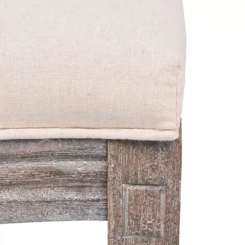 Lot de 4 chaises de salle à manger cuisine design intemporel tissu crème CDS021470