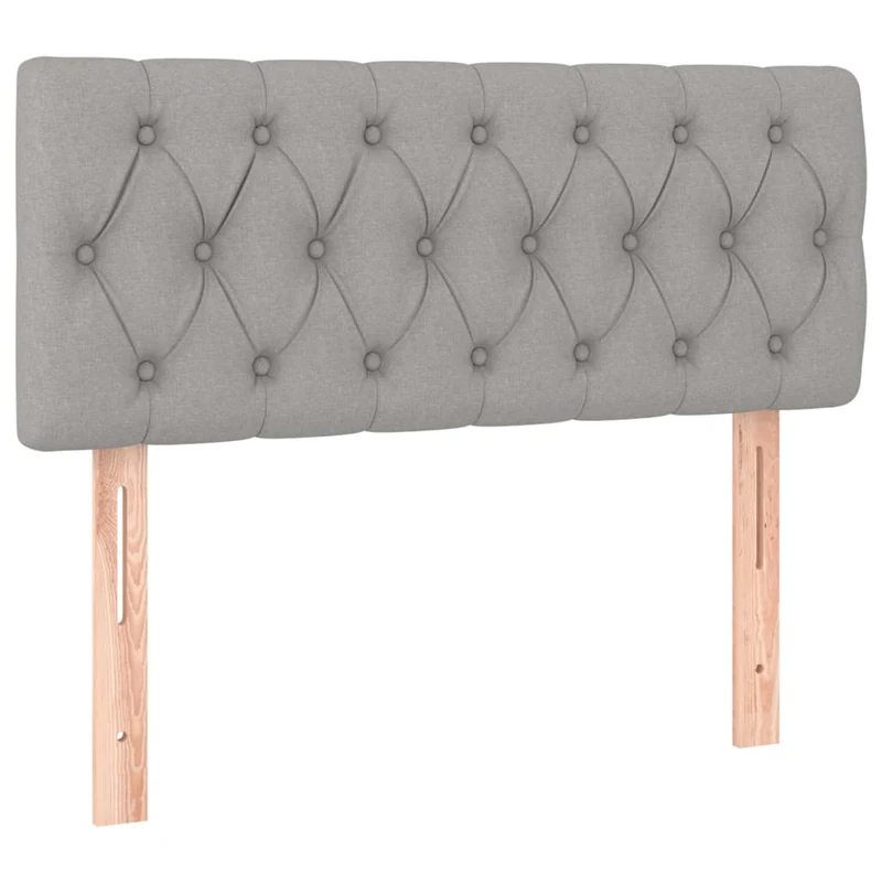 Cadre de lit LED avec sommier tête de lit matelas 90x190cm tissu gris clair TDL0209467