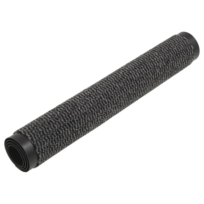 Paillasson touffeté 60 x 150 cm PP anthracite et caoutchouc DEC040664