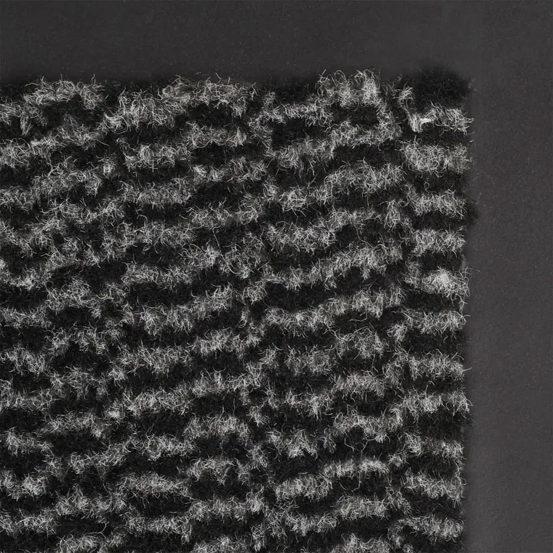 Paillasson touffeté 60 x 150 cm PP anthracite et caoutchouc DEC040664