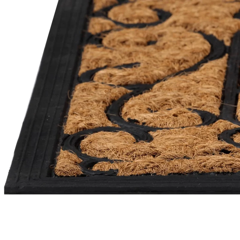 Paillasson rectangulaire 45 x 75 cm caoutchouc et fibre de coco marron DEC040653