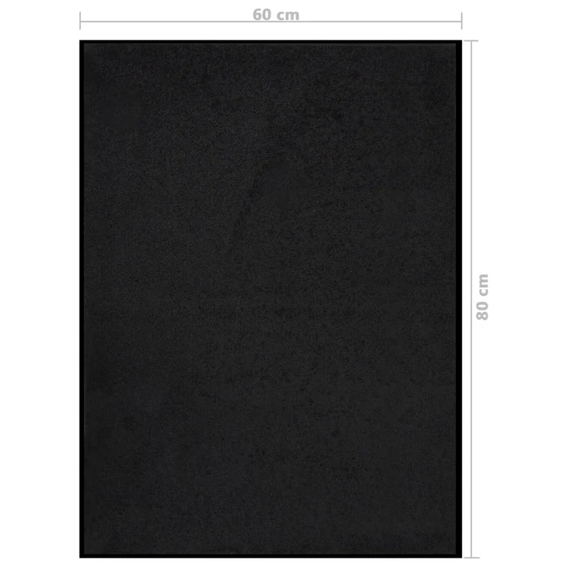 Paillasson dessous antidérapant 60 x 80 cm PP torsadé noir et vinyle DEC040633
