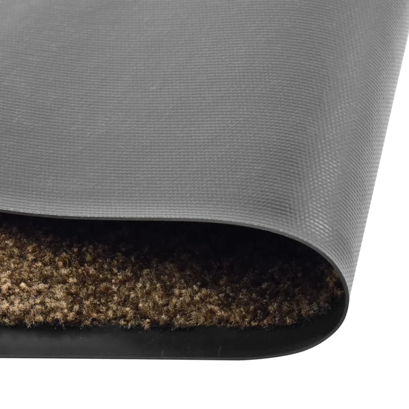 Paillasson lavable 90 x 150 cm polyamide marron et PVC antidérapant DEC040623