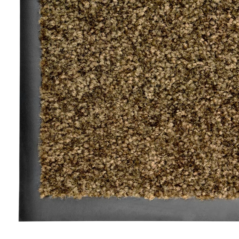 Paillasson lavable 90 x 150 cm polyamide marron et PVC antidérapant DEC040623