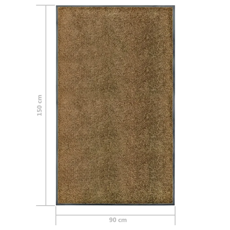 Paillasson lavable 90 x 150 cm polyamide marron et PVC antidérapant DEC040623