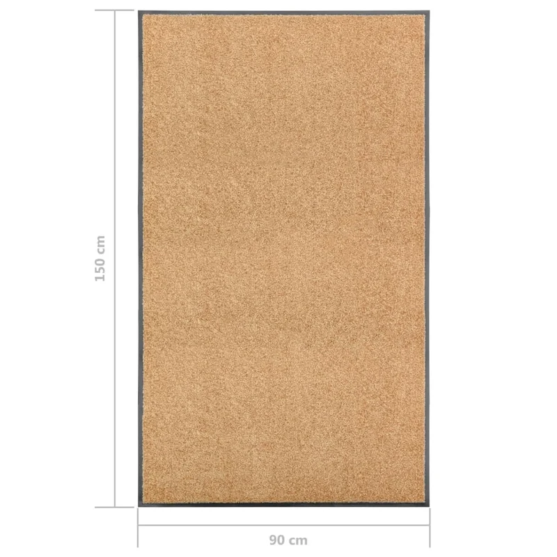 Paillasson lavable 90 x 150 cm PVC antidérapant et polyamide crème DEC040611