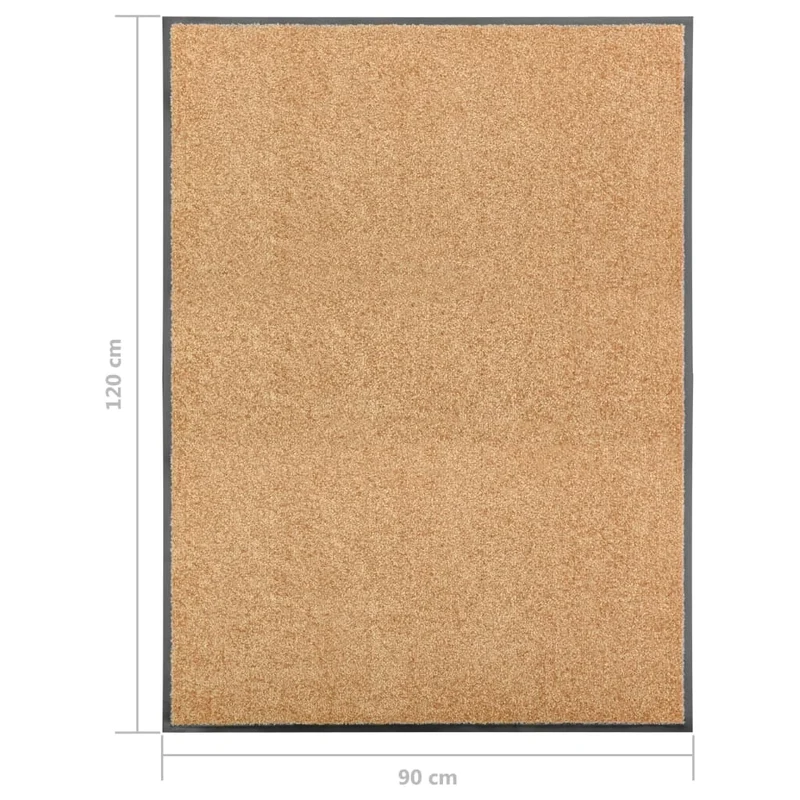 Paillasson lavable 90 x 120 cm polyamide crème PVC antidérapant DEC040610