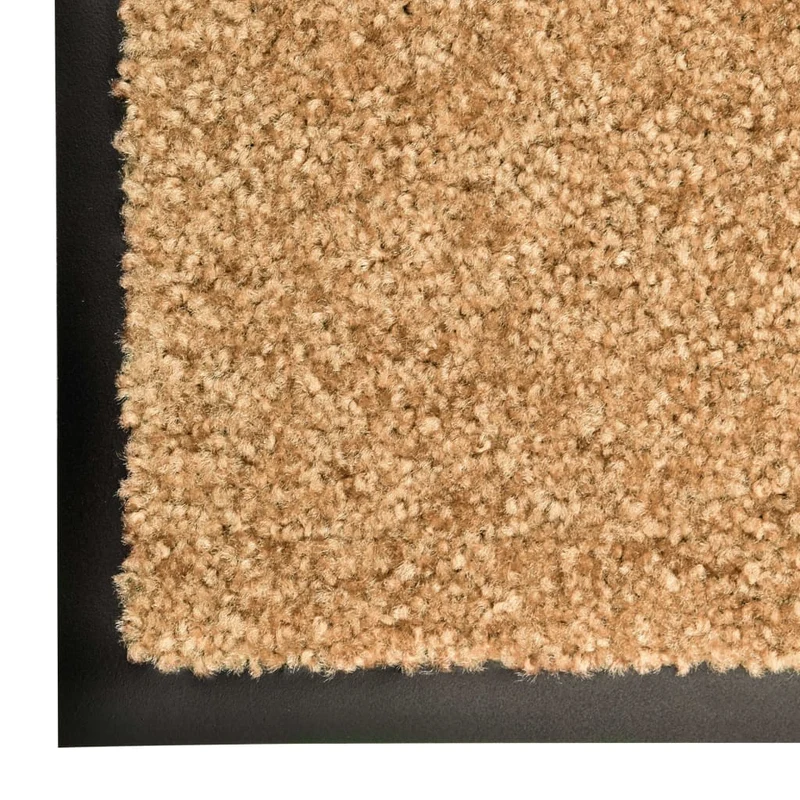 Paillasson lavable 120 x 180 cm PVC antidérapant et polyamide crème DEC040606