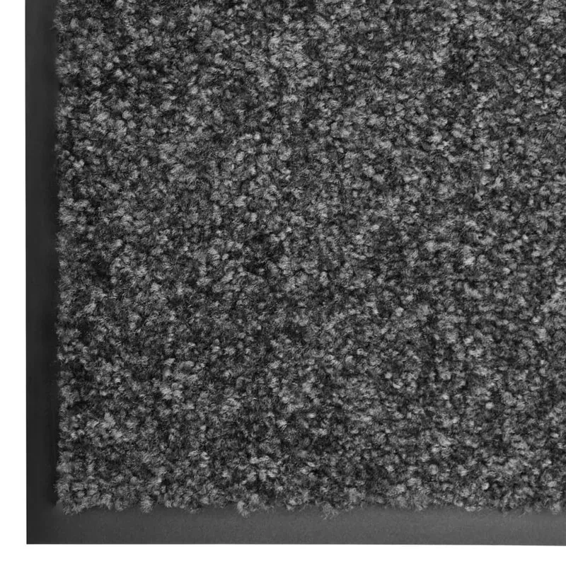 Paillasson lavable 120 x 180 cm polyamide anthracite et PVC antidérapant DEC040599