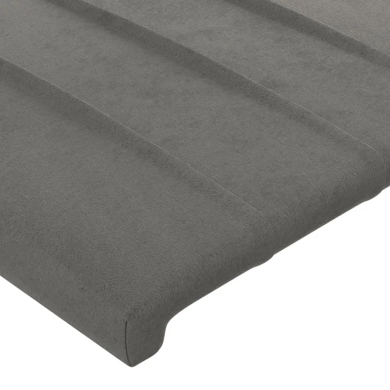 Tête de lit accessoire couchage chambre à coucher meuble à LED 100 x 5 x 118/128 cm tissu velours gris clair TDL0201455