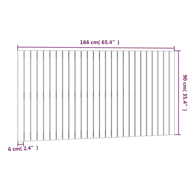 Tête de lit accessoire couchage chambre à coucher meuble murale 166 x 3 x 90 cm bois massif noir TDL0202519