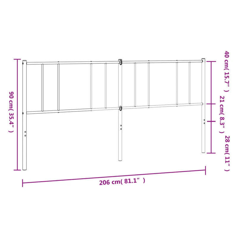 Tête de lit accessoire couchage chambre à coucher meuble 200 cm métal blanc TDL0202464