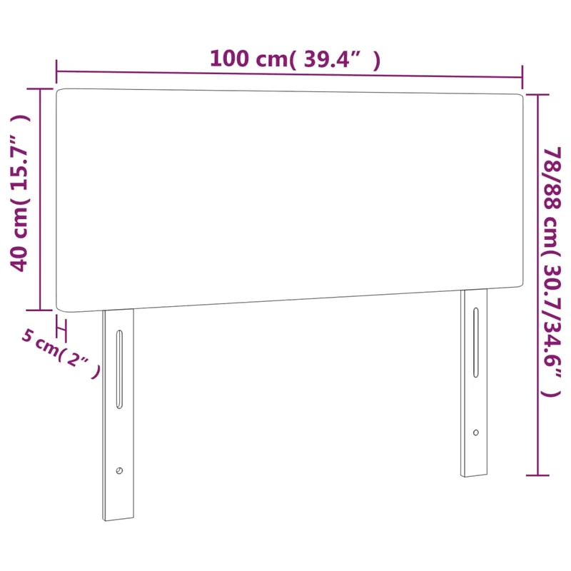 Tête de lit accessoire couchage chambre à coucher meuble à LED 100 x 5 x 78/88 cm synthétique gris TDL0201510