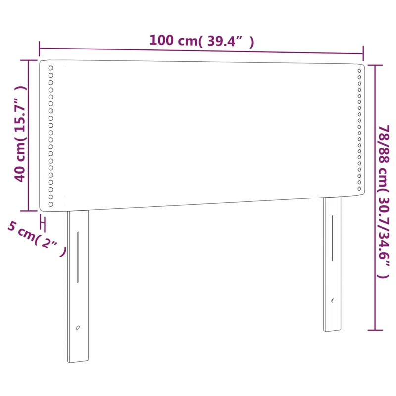 Tête de lit accessoire couchage chambre à coucher meuble 100 x 5 x 78/88 cm tissu gris clair TDL0203234