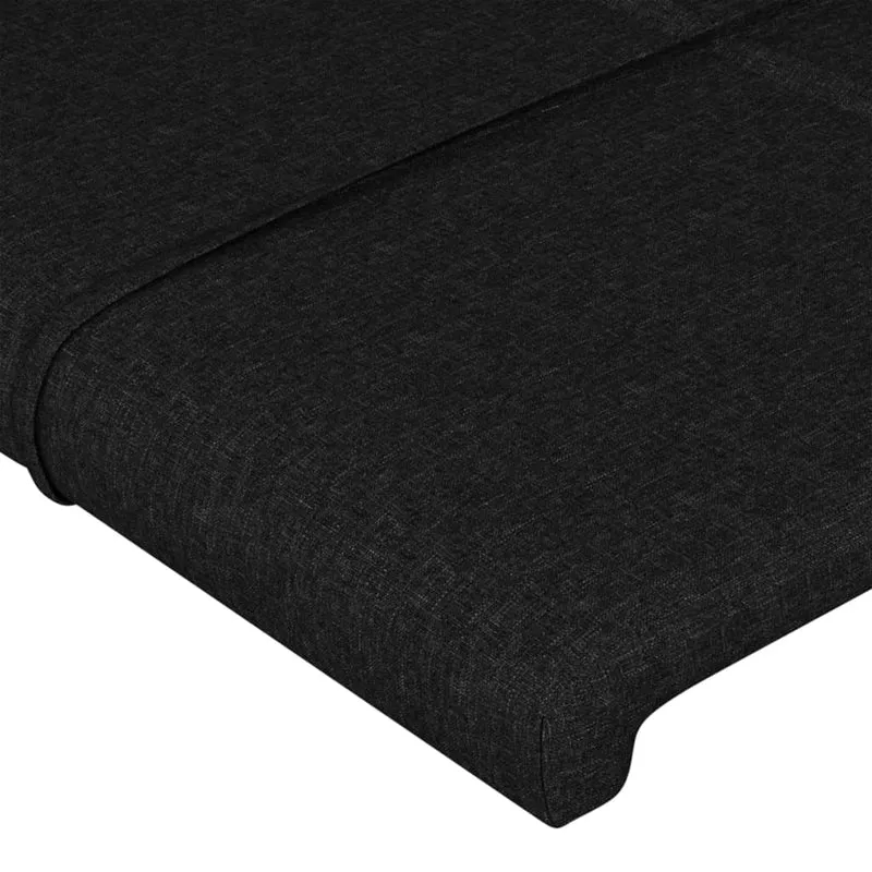 Tête de lit accessoire couchage chambre à coucher meuble à LED 100 x 5 x 78/88 cm tissu noir TDL0200755