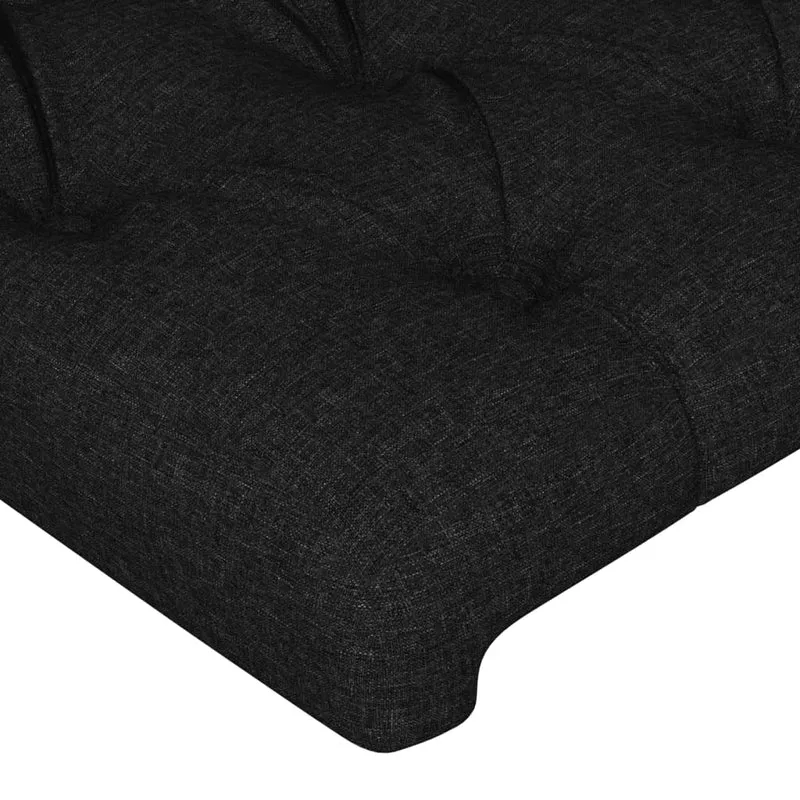 Tête de lit accessoire couchage chambre à coucher meuble à LED 93 x 16 x 118/128 cm tissu noir TDL0200522