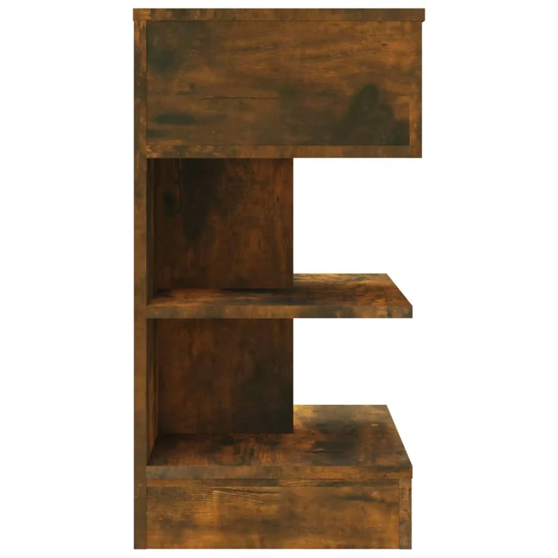 Table de chevet avec étagères de rangement 40 x 35 x 65 cm bois d'ingénierie marron DEC033597