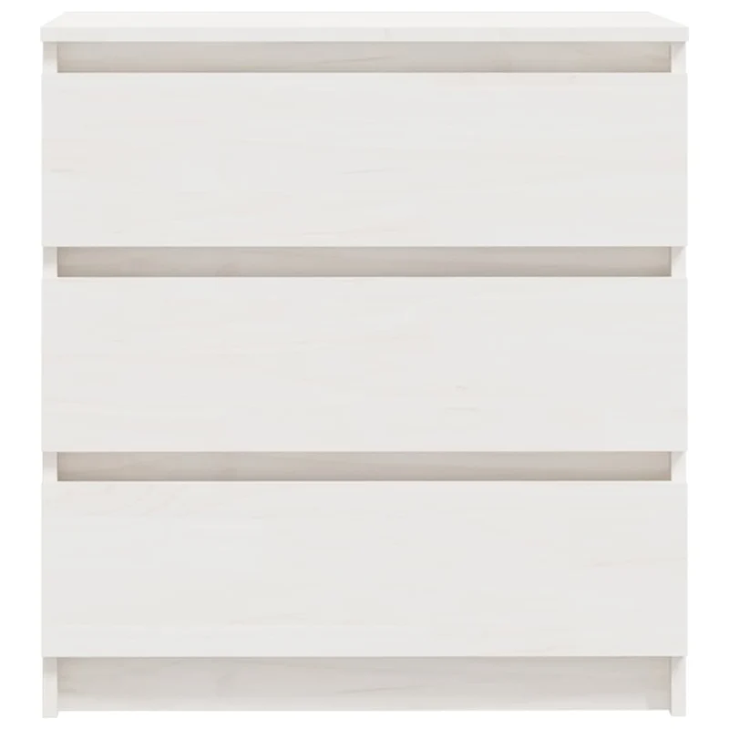 Table de chevet avec 3 tiroirs 60 x 36 x 64 cm bois de pin massif blanc DEC033427