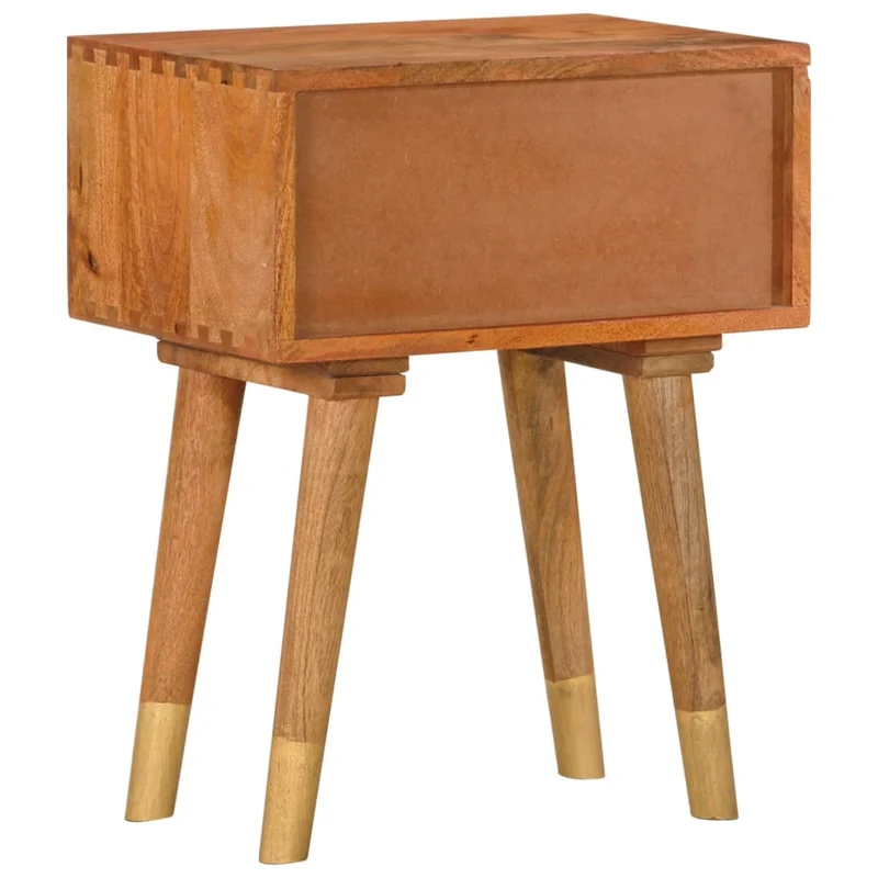 Table de chevet avec deux tiroirs 43 x 30 x 58 cm bois de manguier massif DEC033015