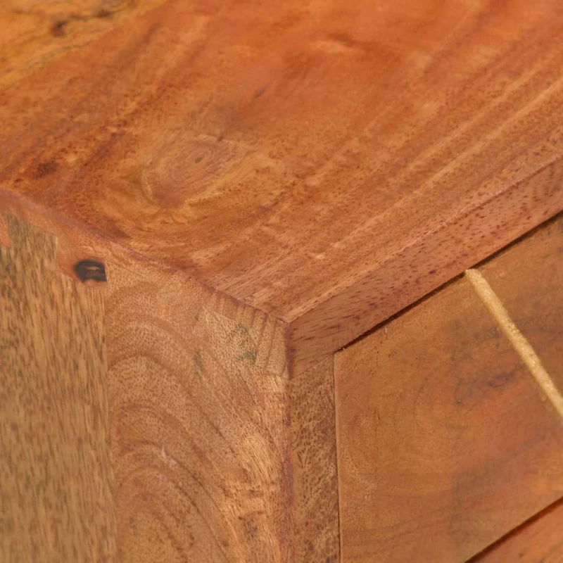 Table de chevet avec deux tiroirs 43 x 30 x 58 cm bois de manguier massif DEC033015