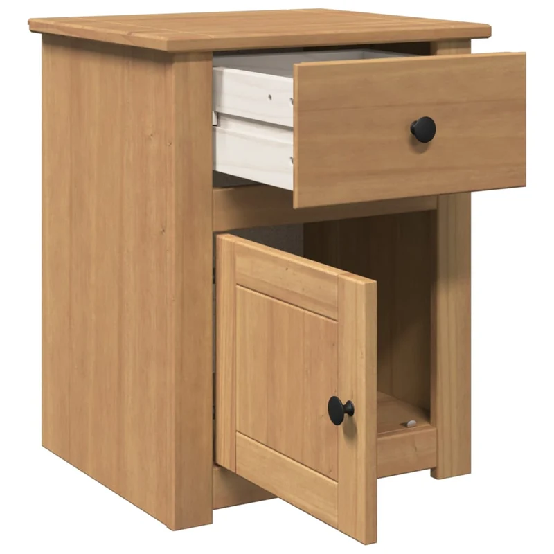 Table de chevet avec tiroir et compartiment 46 x 40 x 57 cm bois massif de pin DEC034543