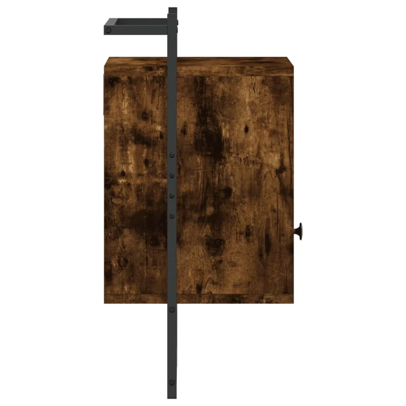 Lot de 2 tables de chevet murale avec tiroir et compartiment 40 x 30 x 61 cm bois d'ingénierie marron et métal DEC034153