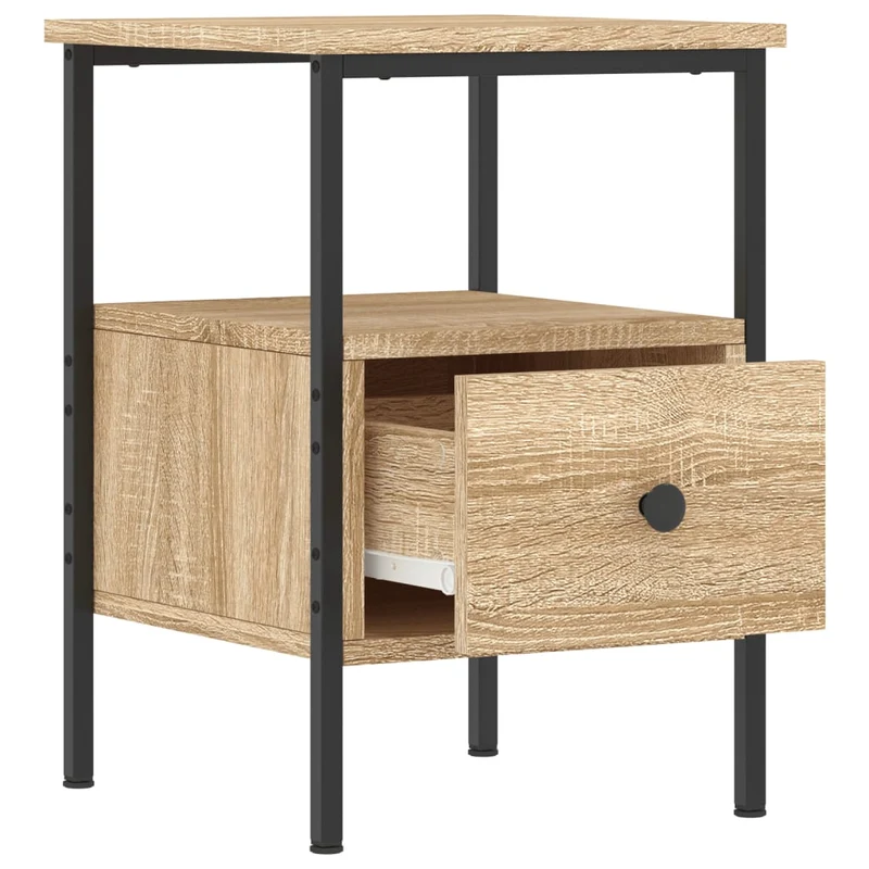 Table de chevet avec tiroir et étagère 34 x 36 x 50 cm bois d'ingénierie couleur chêne DEC033806
