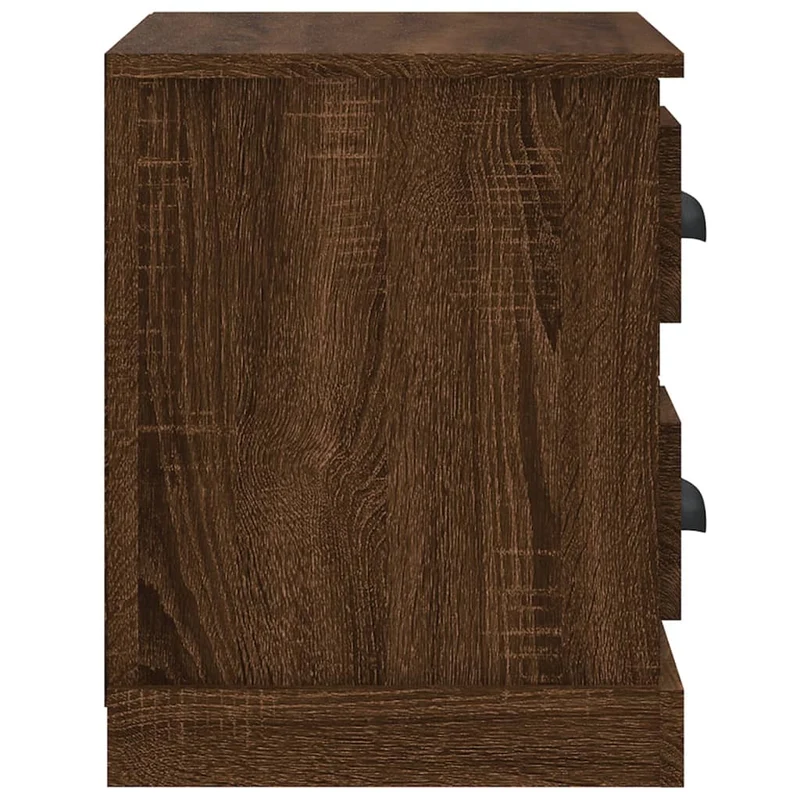 Table de chevet avec tiroirs et compartiments 60 x 35,5 x 45 cm bois d'ingénierie marron DEC033788