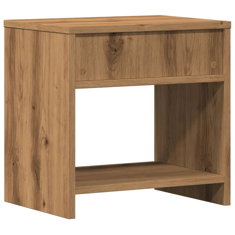Table de chevet avec deux compartiments 40 x 30 x 40 cm bois d'ingénierie couleur chêne DEC033532