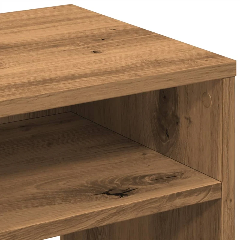 Table de chevet avec deux compartiments 40 x 30 x 40 cm bois d'ingénierie couleur chêne DEC033532