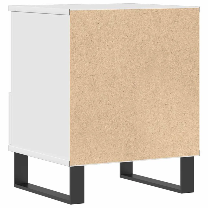 Table de chevet avec tiroir et compartiment 40 x 35 x 50 cm bois d’ingénierie blanc DEC033467