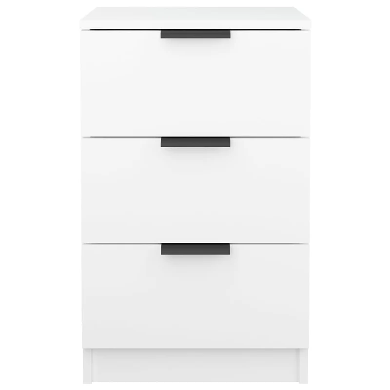 Table de chevet avec 3 tiroirs 40 x 36 x 65 cm bois d'ingénierie blanc DEC033386