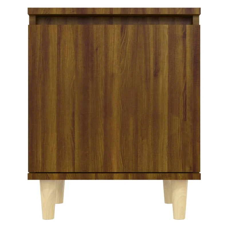 Table de chevet avec compartiment avec porte pieds en bois 40 x 30 x 50 cm bois d'ingénierie marron DEC033204