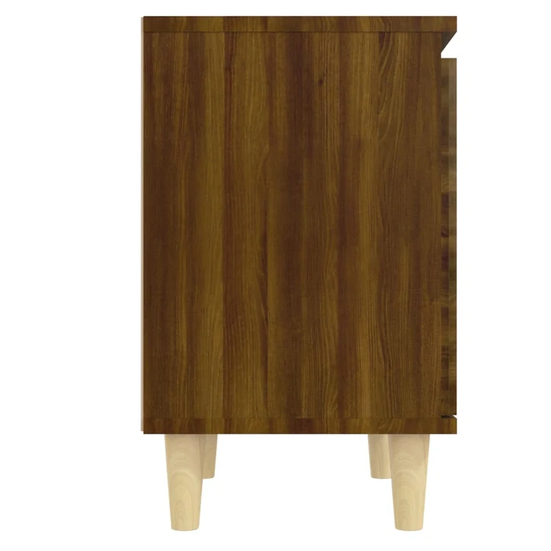 Table de chevet avec compartiment avec porte pieds en bois 40 x 30 x 50 cm bois d'ingénierie marron DEC033204