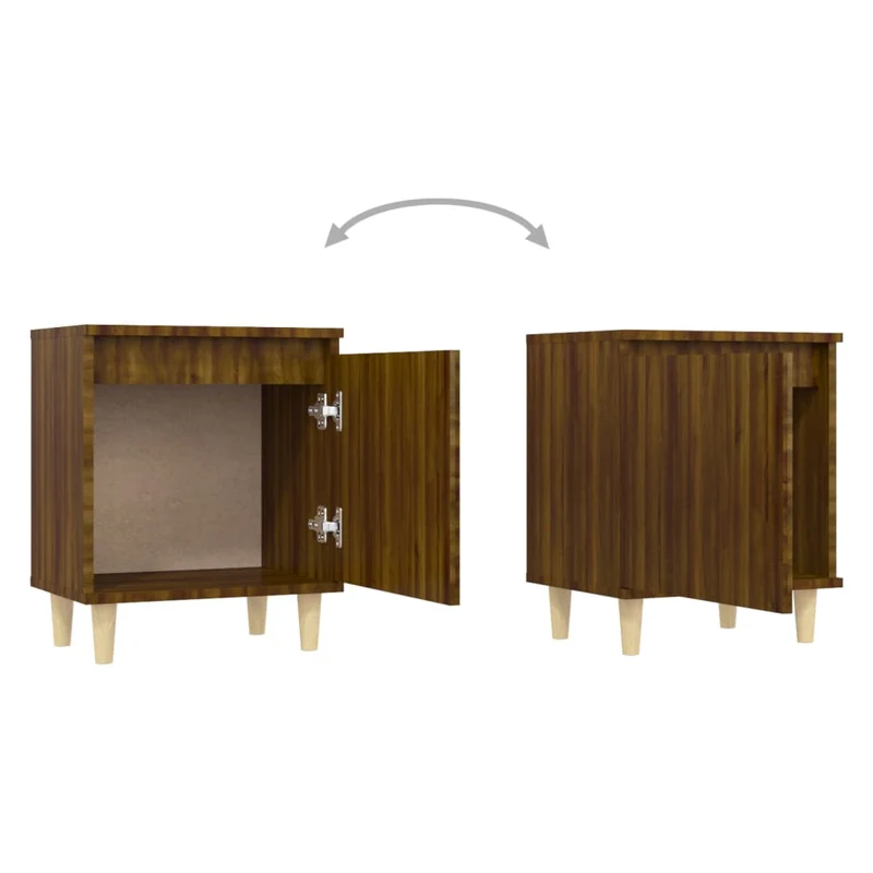 Table de chevet avec compartiment avec porte pieds en bois 40 x 30 x 50 cm bois d'ingénierie marron DEC033204