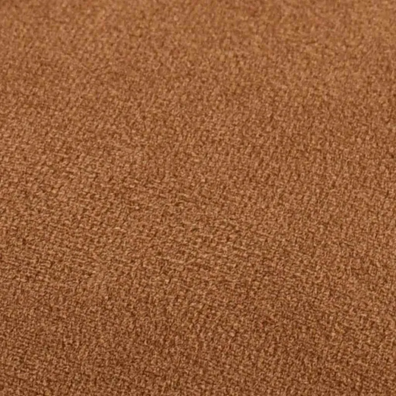 Tabouret assise pouf en velours marron et doré base métallique doré DEC026363