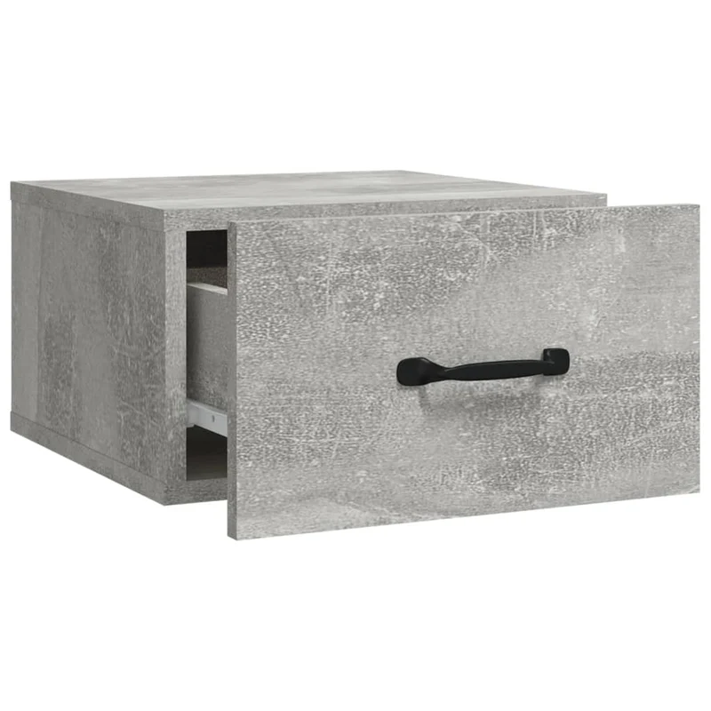 Table de chevet murale avec tiroir 35 x 35 x 20 cm bois d'ingénierie gris DEC034297