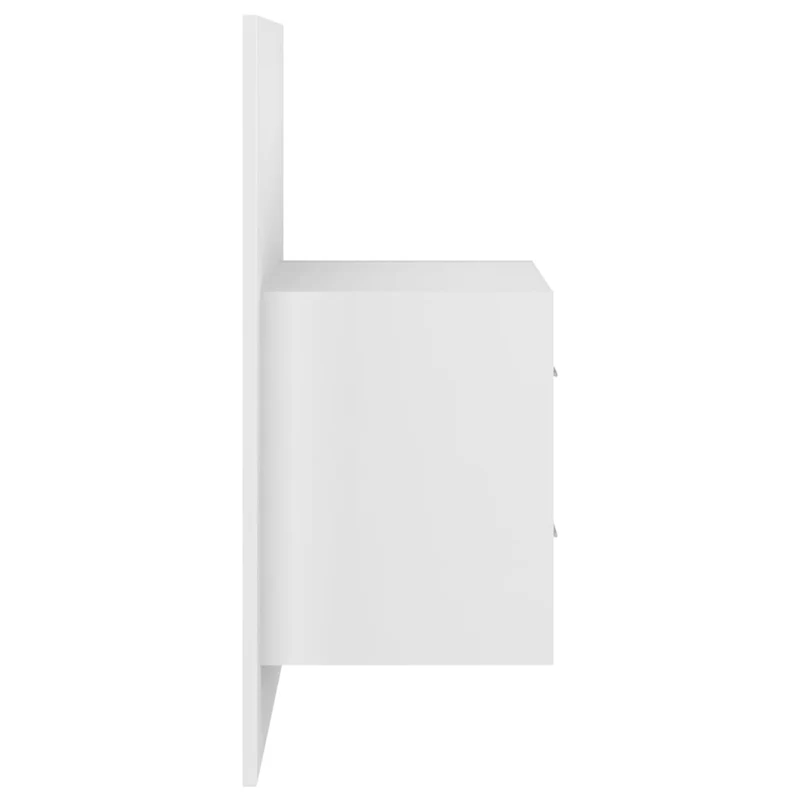 Table de chevet murale 48,5 x 32,5 x 80 cm en bois d'ingénierie blanc brilliant DEC034234