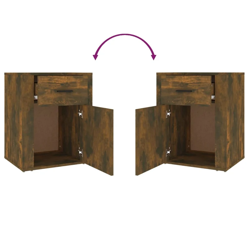 Table de chevet avec tiroir et compartiment avec porte 50 x 36 x 60 cm bois d'ingénierie marron DEC033663