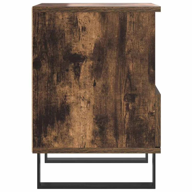 Table de chevet avec tiroir et compartiment ouvert 40 x 35 x 50 cm bois d’ingénierie marron et métal DEC033592