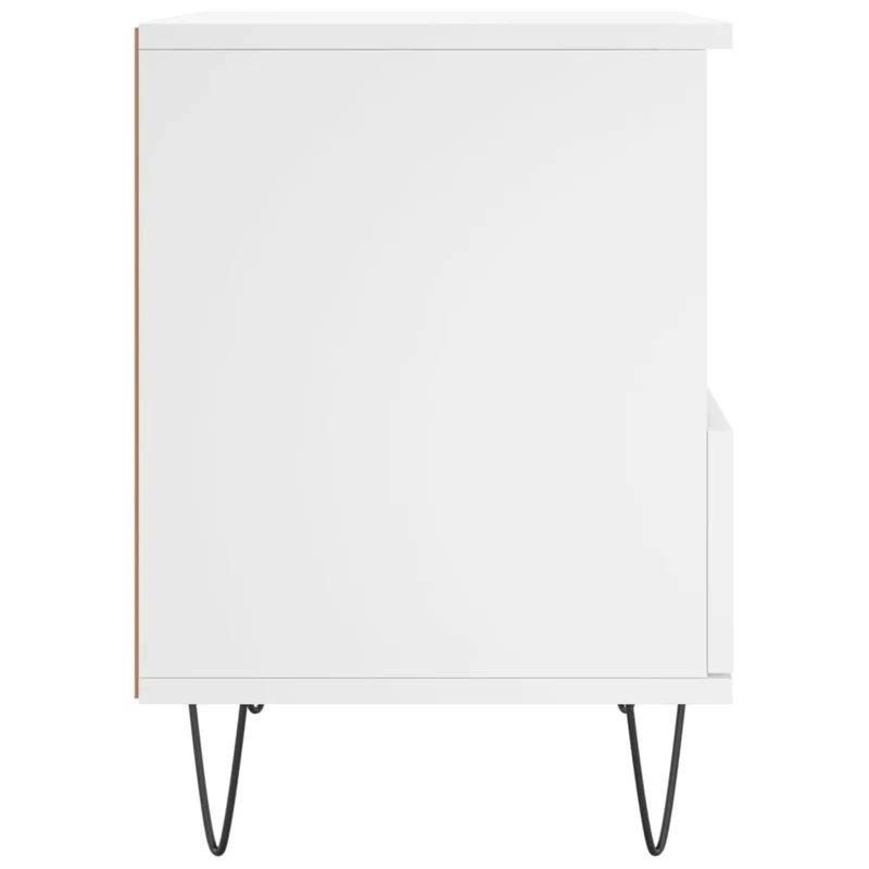 Table de chevet avec tiroir et compartiment ouvert 40 x 35 x 50 cm bois d’ingénierie blanc DEC033367