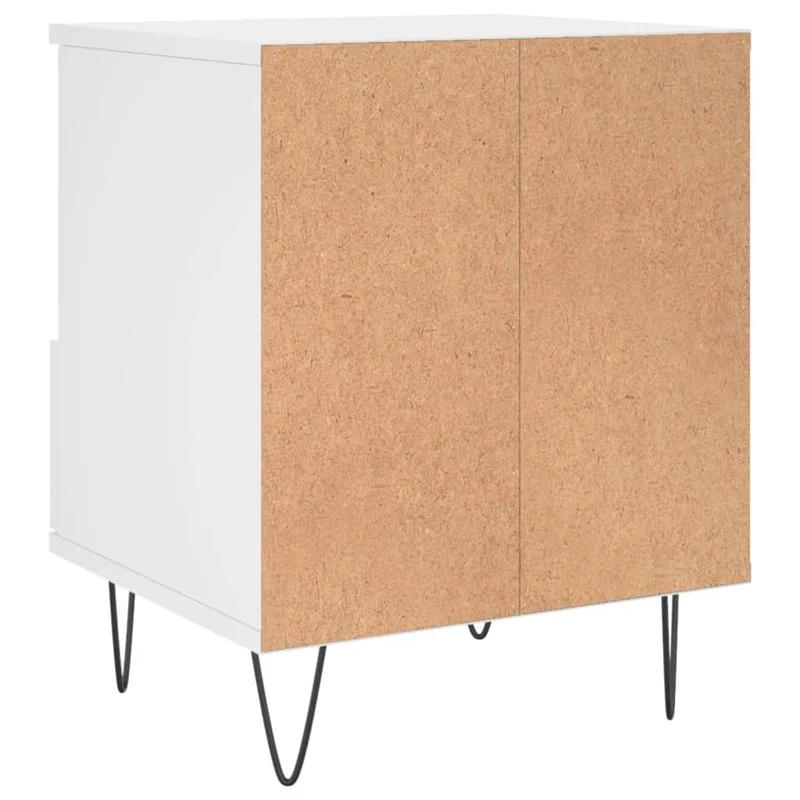 Table de chevet avec tiroir et compartiment ouvert 40 x 35 x 50 cm bois d’ingénierie blanc DEC033367