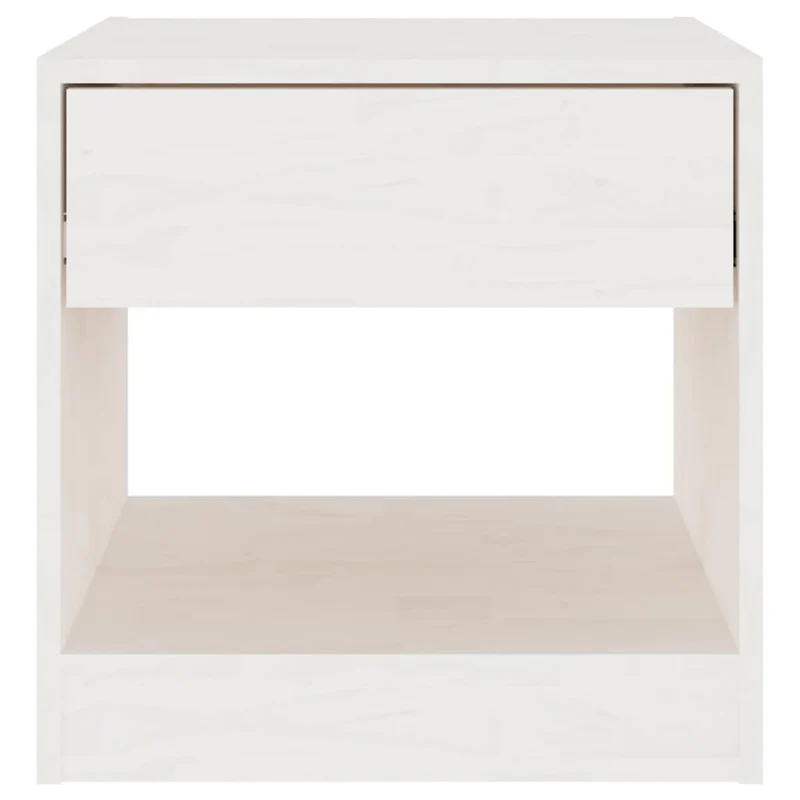Table de chevet avec compartiment ouvert et tiroir 40 x 31 x 40 cm bois de pin blanc DEC033344