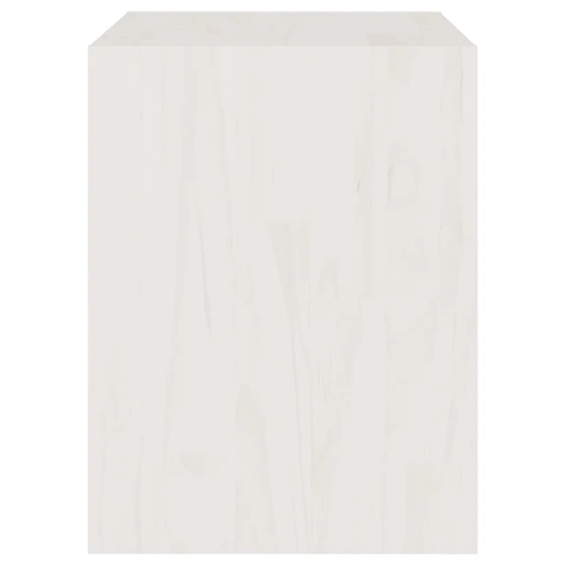 Table de chevet avec compartiment ouvert 40 x 30,5 x 40 cm en bois de pin massif blanc DEC033329