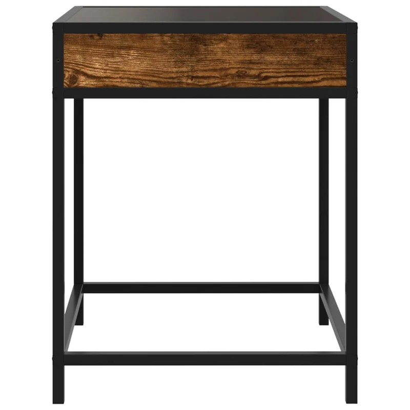 Table de chevet avec miroir à LED 40 x 40 x 51 cm bois d'ingénierie marron verre et acier DEC033134
