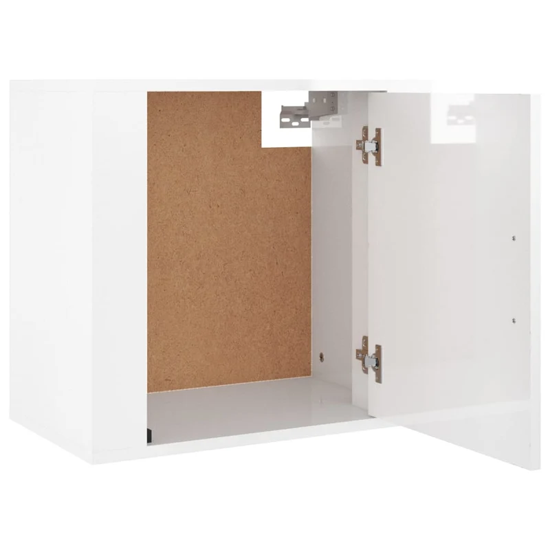 Table de chevet avec compartiment avec porte 50 x 30 x 47 cm bois d'ingénierie blanc brilliant DEC034239
